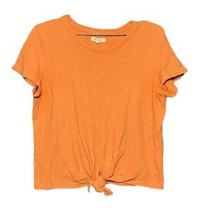 Madewell Woman's Orange Cropped Lightweight Casual Tee Size Small